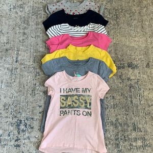 Girls mix brand 7 Tee- Shirt Sz 4/5/6 Preowned